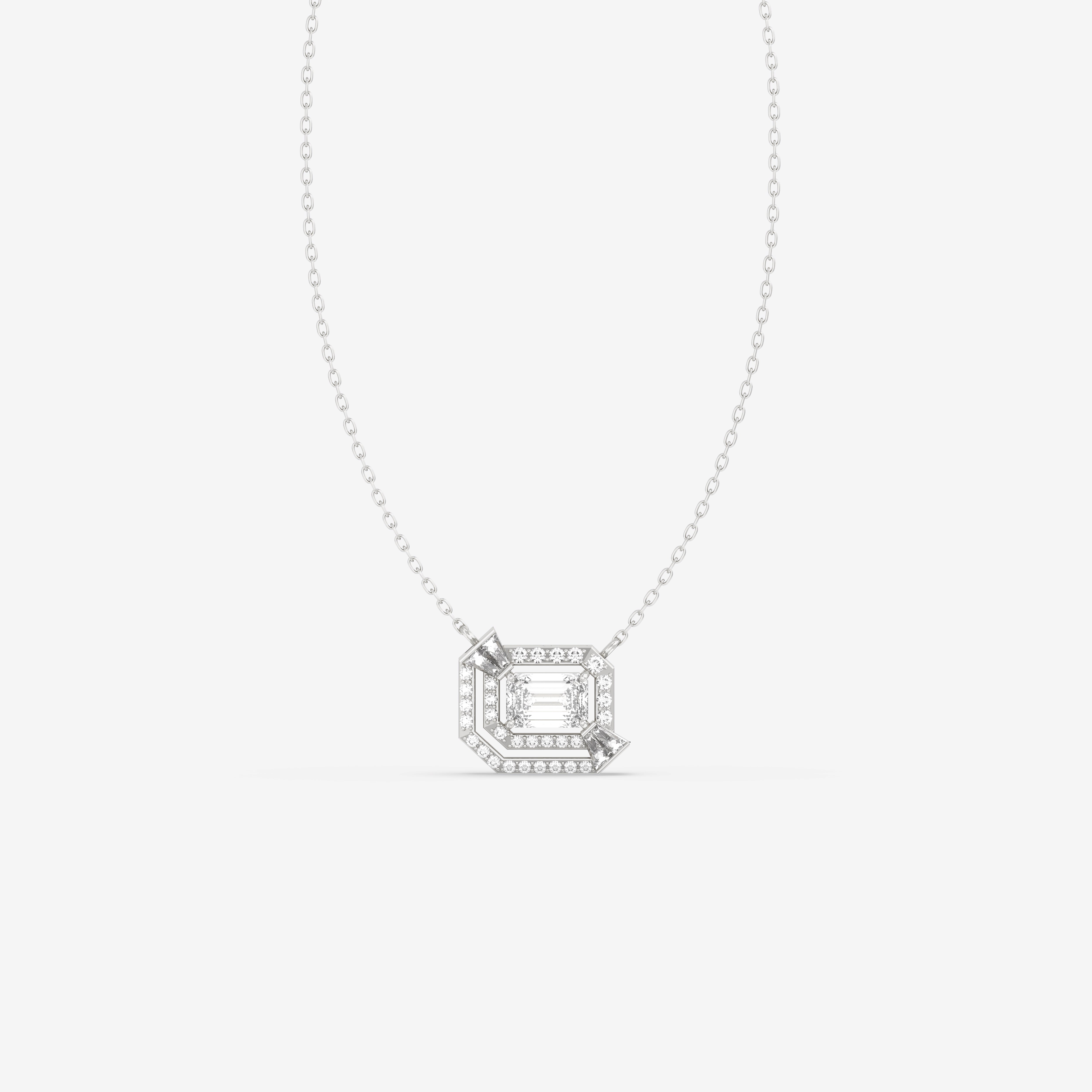 I Am Diamond Pendant with Round and Baguette Diamonds
