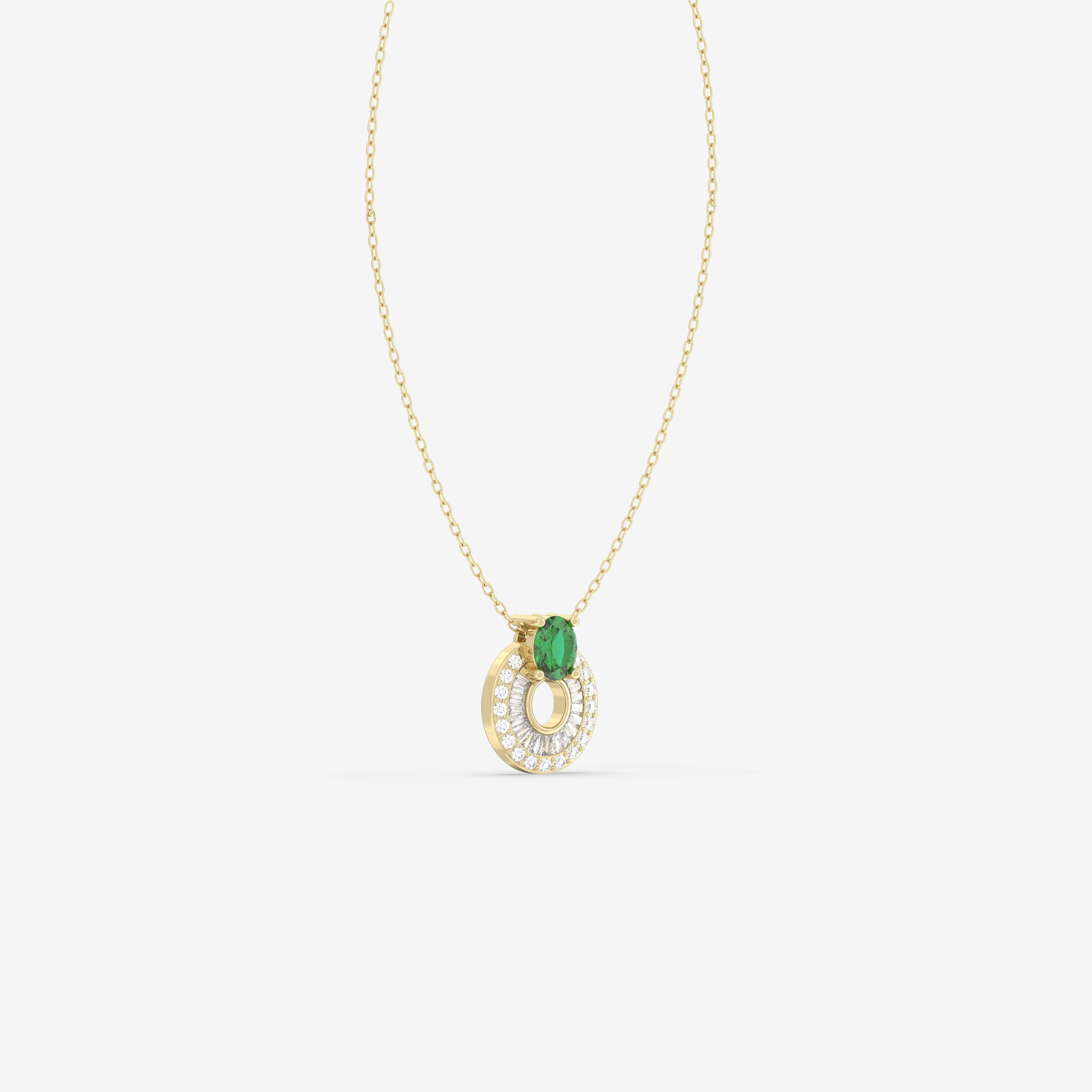 Endless Forms Emerald Pendant with Diamonds