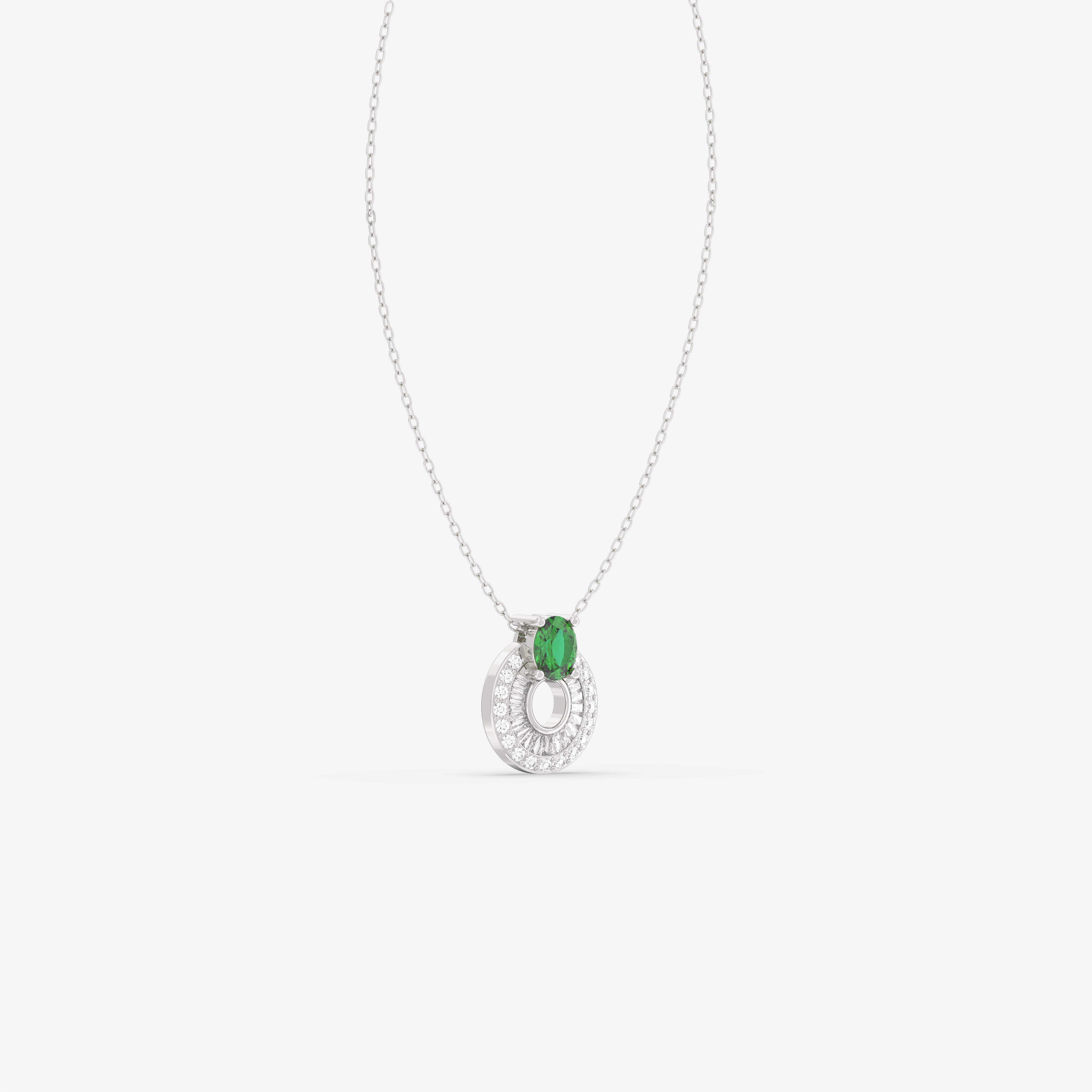 Endless Forms Emerald Pendant with Diamonds