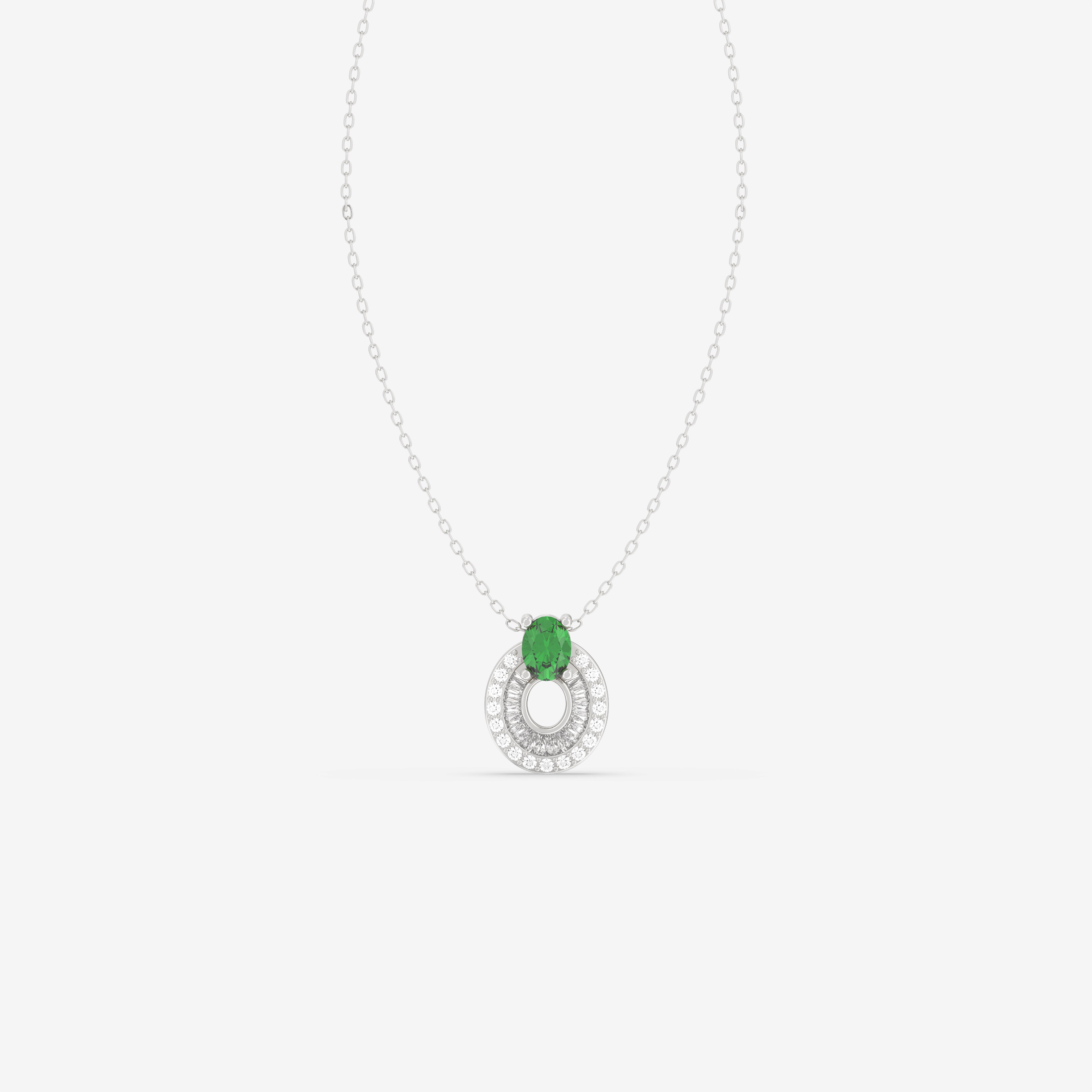 Endless Forms Emerald Pendant with Diamonds