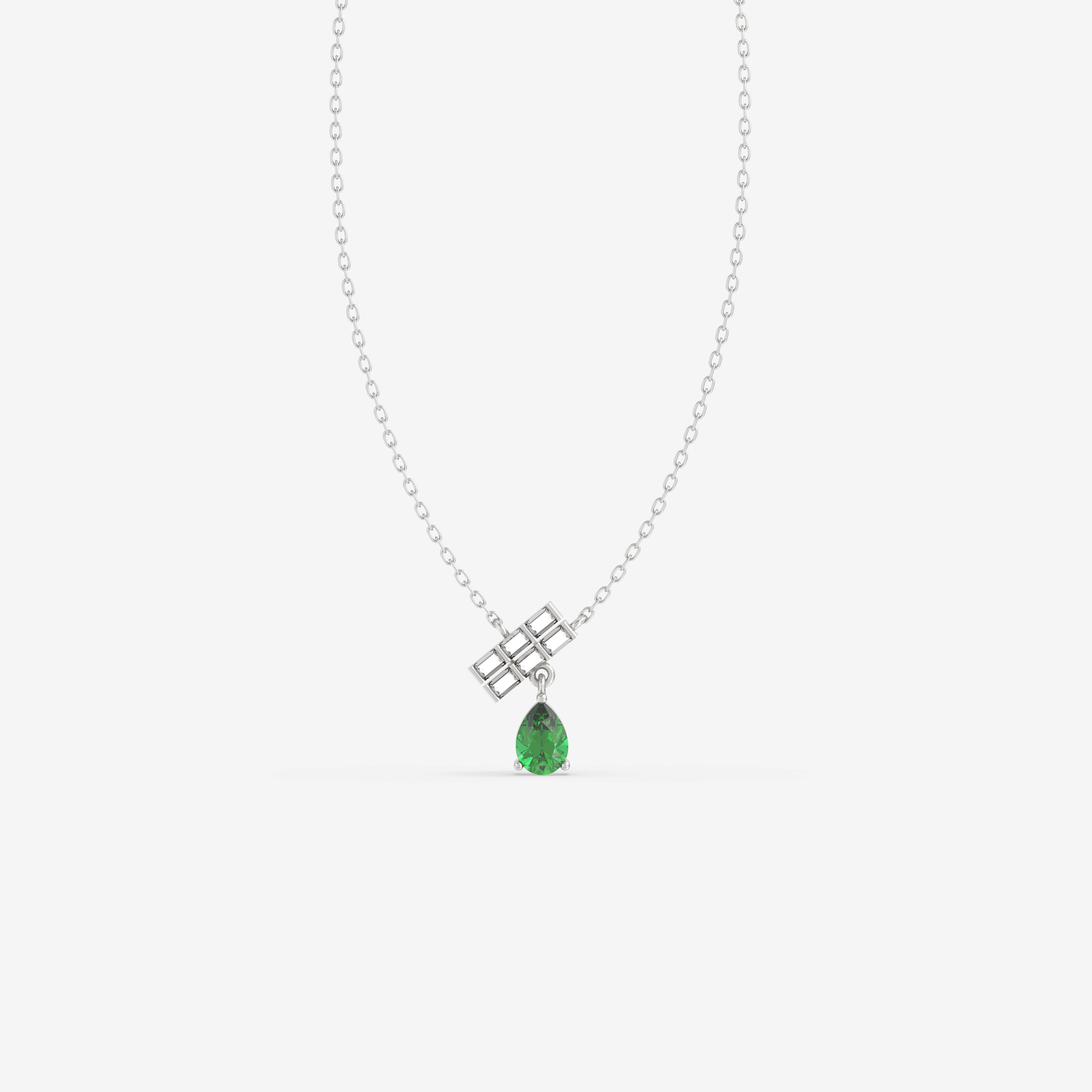 Romantic Hues Emerald Pendant with Diamonds