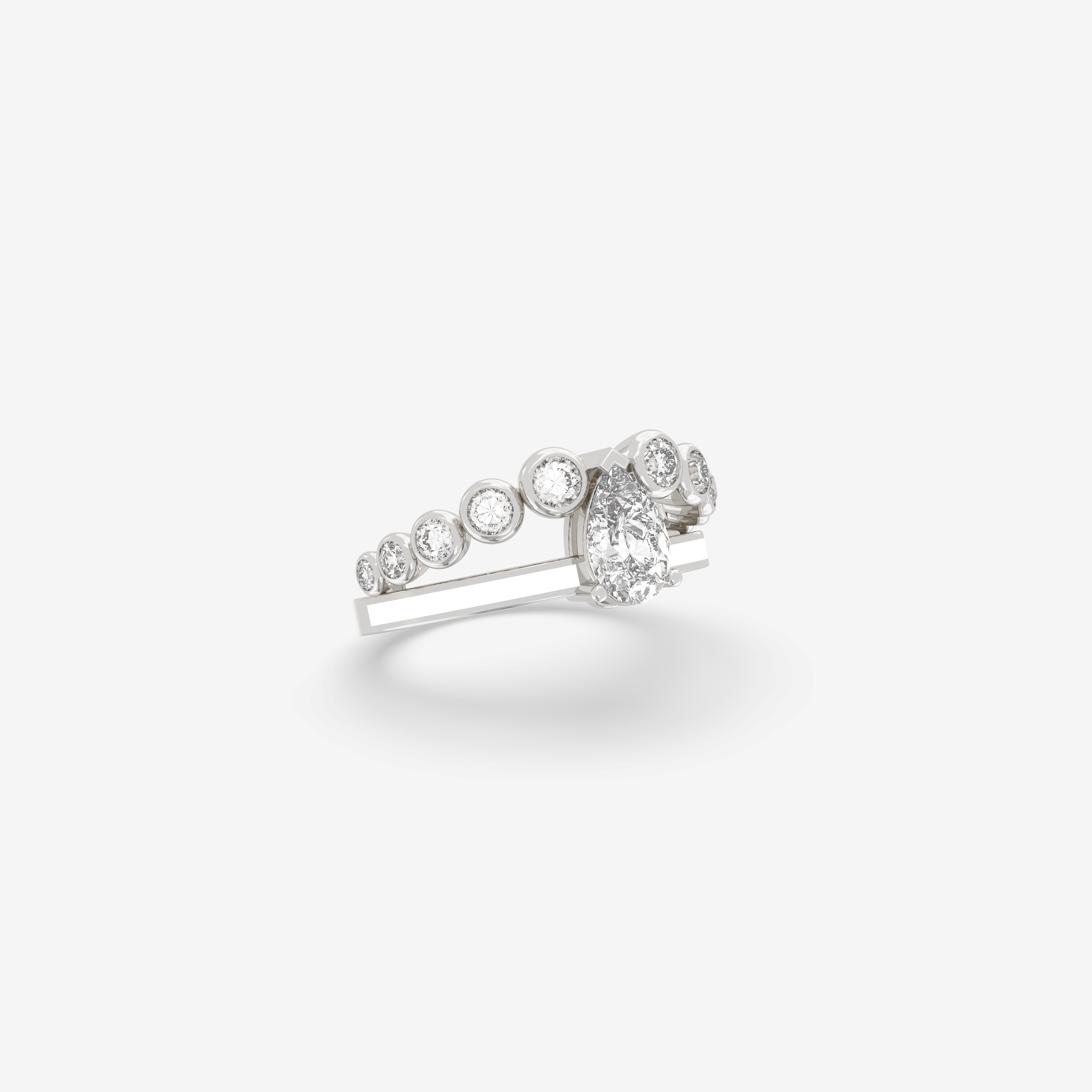 Astra Diamond Ring with White Enamel
