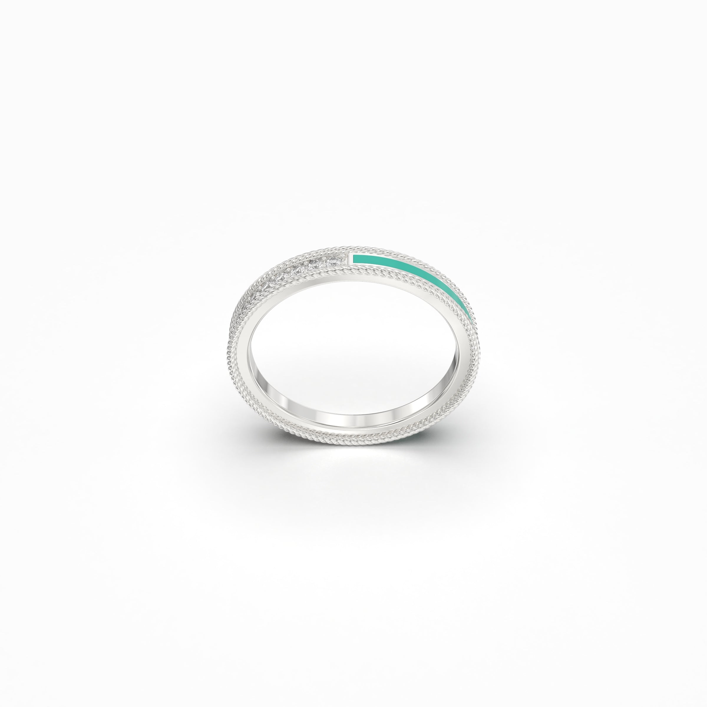 Endless Twist Diamond Ring with Enamel