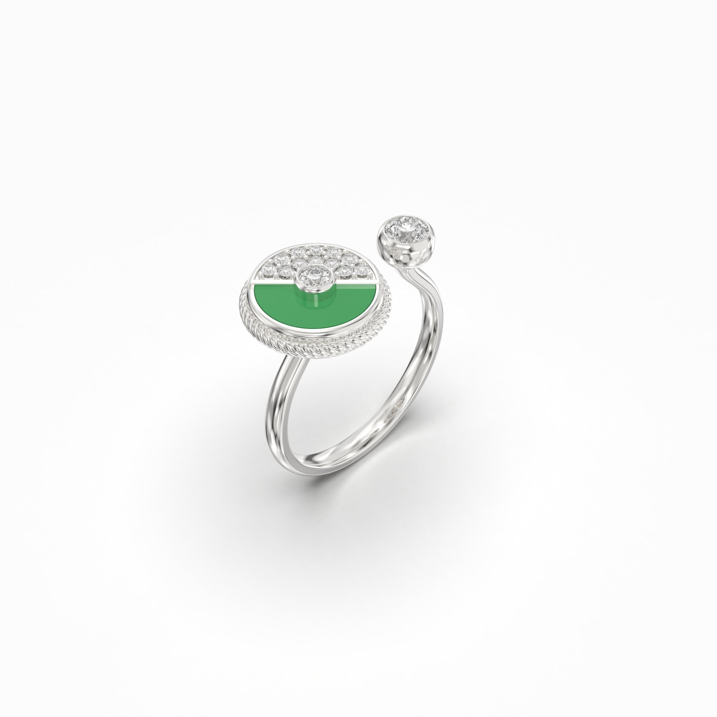 Eclipse Diamond Ring with Enamel