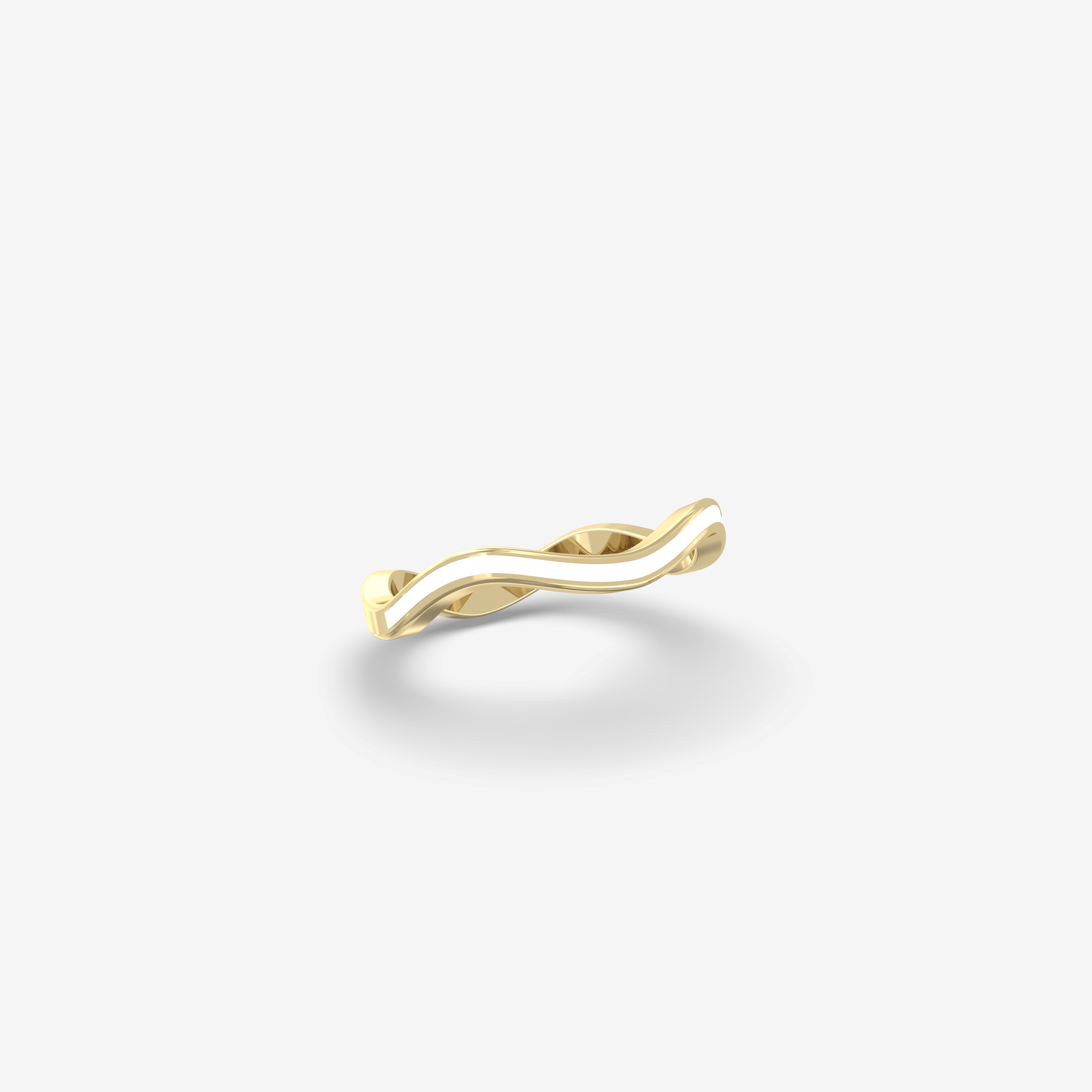 Cascade White Enamel Ring