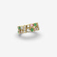 Diamond, Emerald & Pink Sapphire Ring