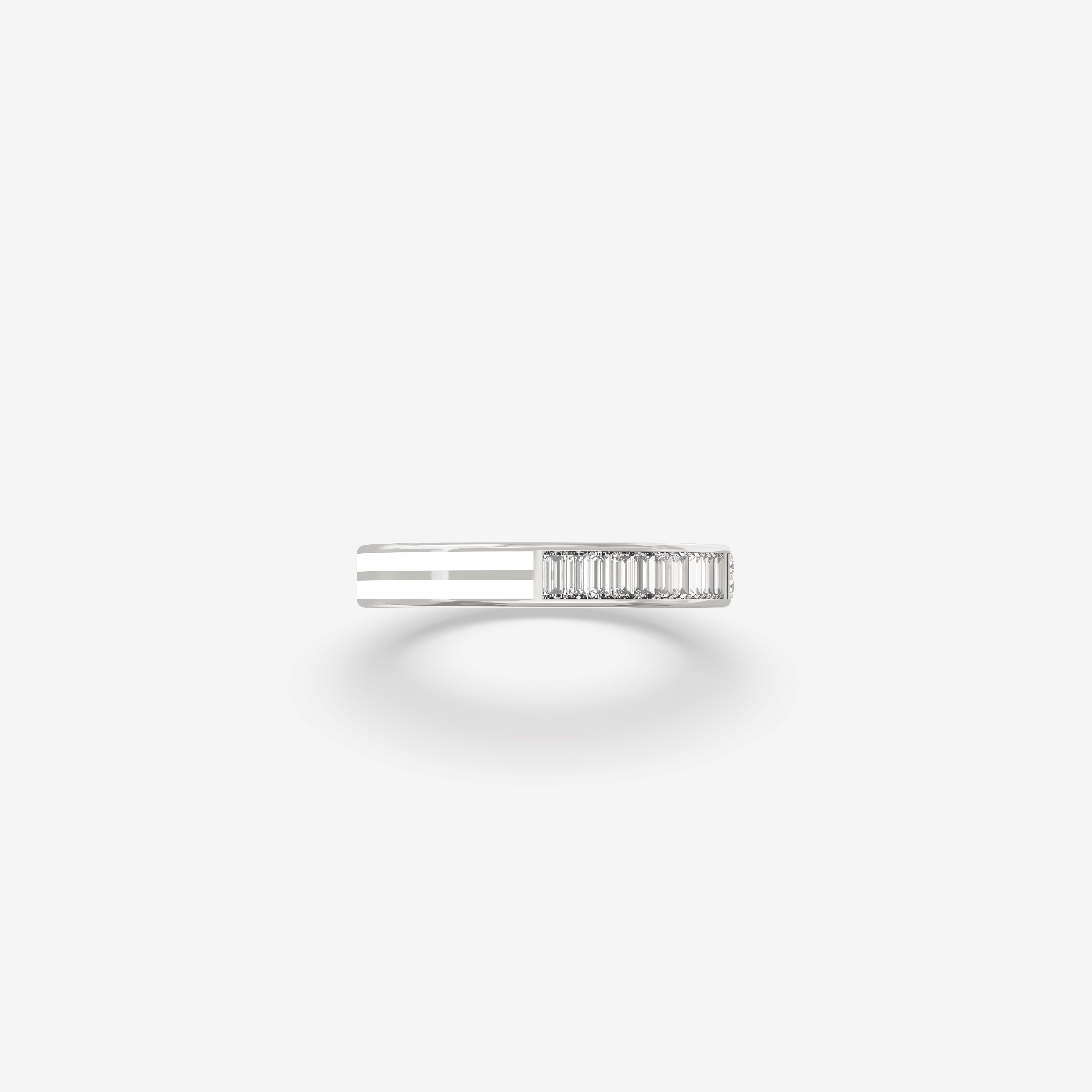 Evermore Diamond Ring with White Enamel